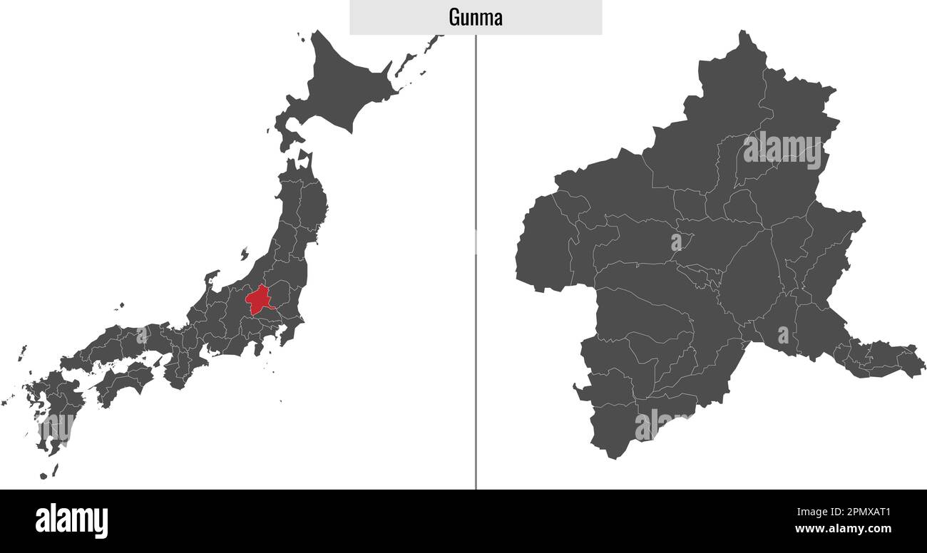 map of Gunma prefecture of Japan and location on Japanese map Stock Vector Image & Art Alamy