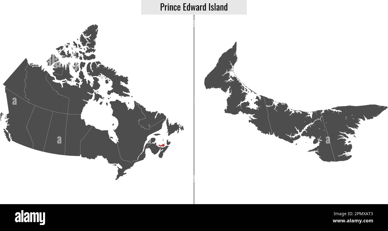 map of Prince Edward Island province of Canada and location on Canadian