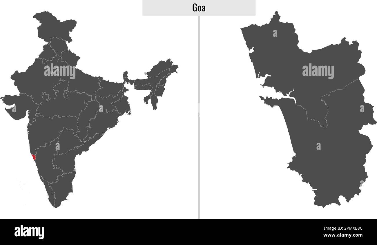 map of Goa state of India and location on Indian map Stock Vector Image & Art Alamy