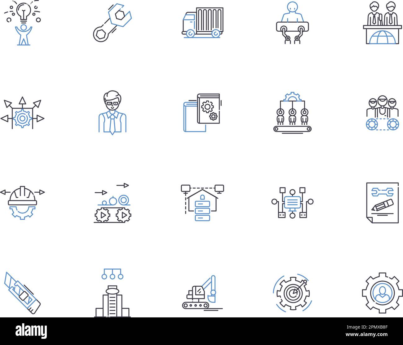 Factory outline icons collection. Factory, Manufacturing, Works, Plant ...