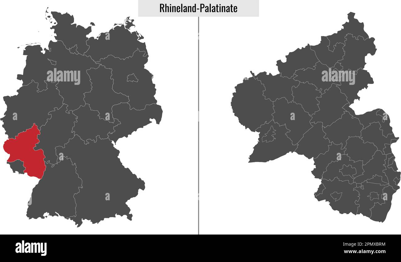 map of RhinelandPalatinate state of Germany and location on German map