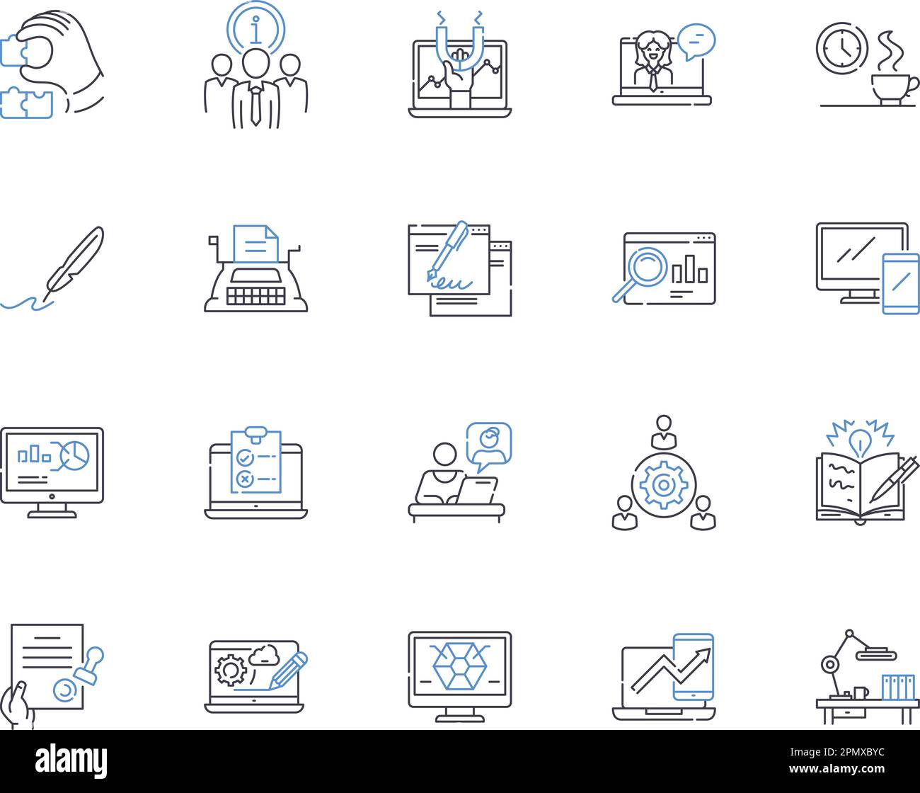 Workflow and career outline icons collection. career, workflow, jobs ...