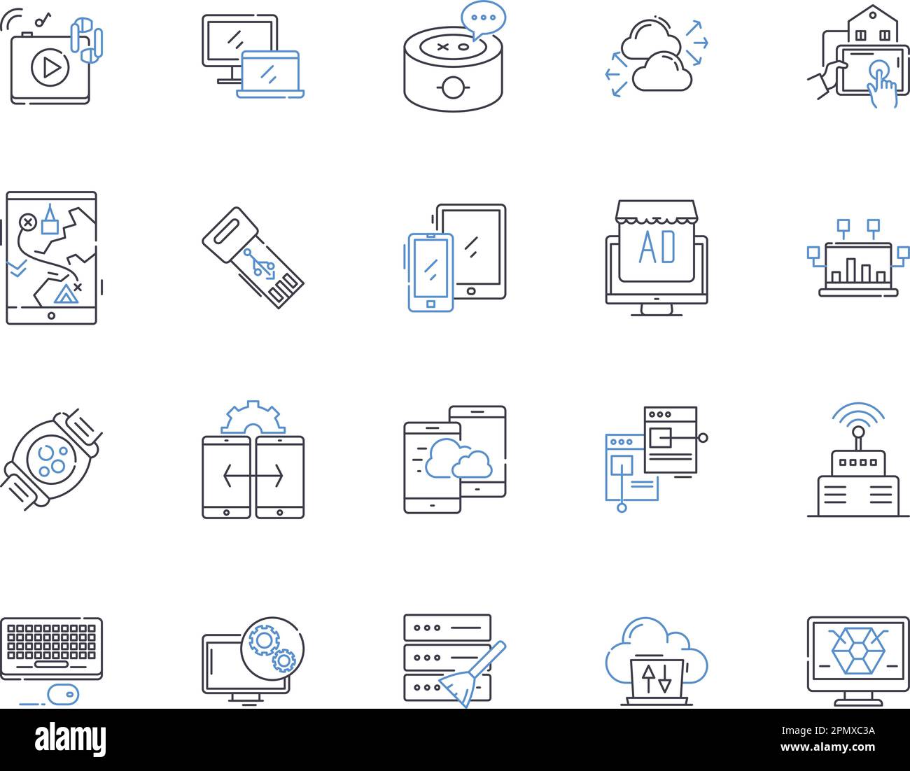 Device technology outline icons collection. Device, Technology, Gadgets ...