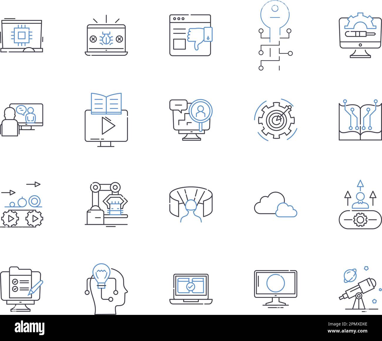 Digital devices outline icons collection. Digital, Devices, Technology