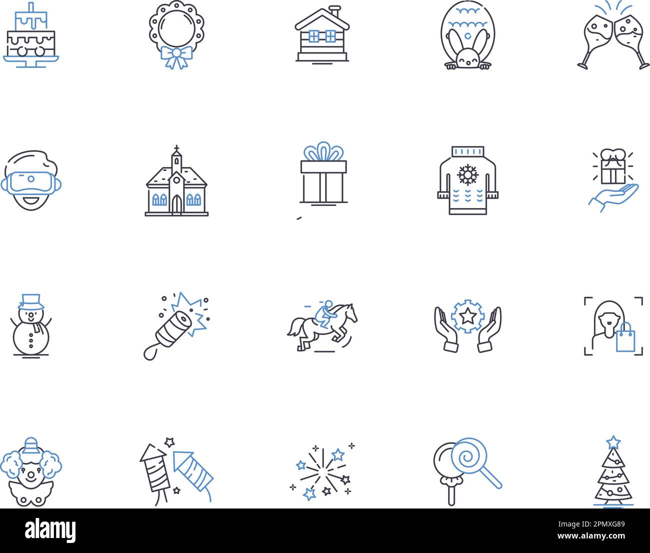 Happy people outline icons collection. Cheerful, Content, Joyful, Optimistic, Jubilant, Blissful, Exuberant vector and illustration concept set Stock Vector