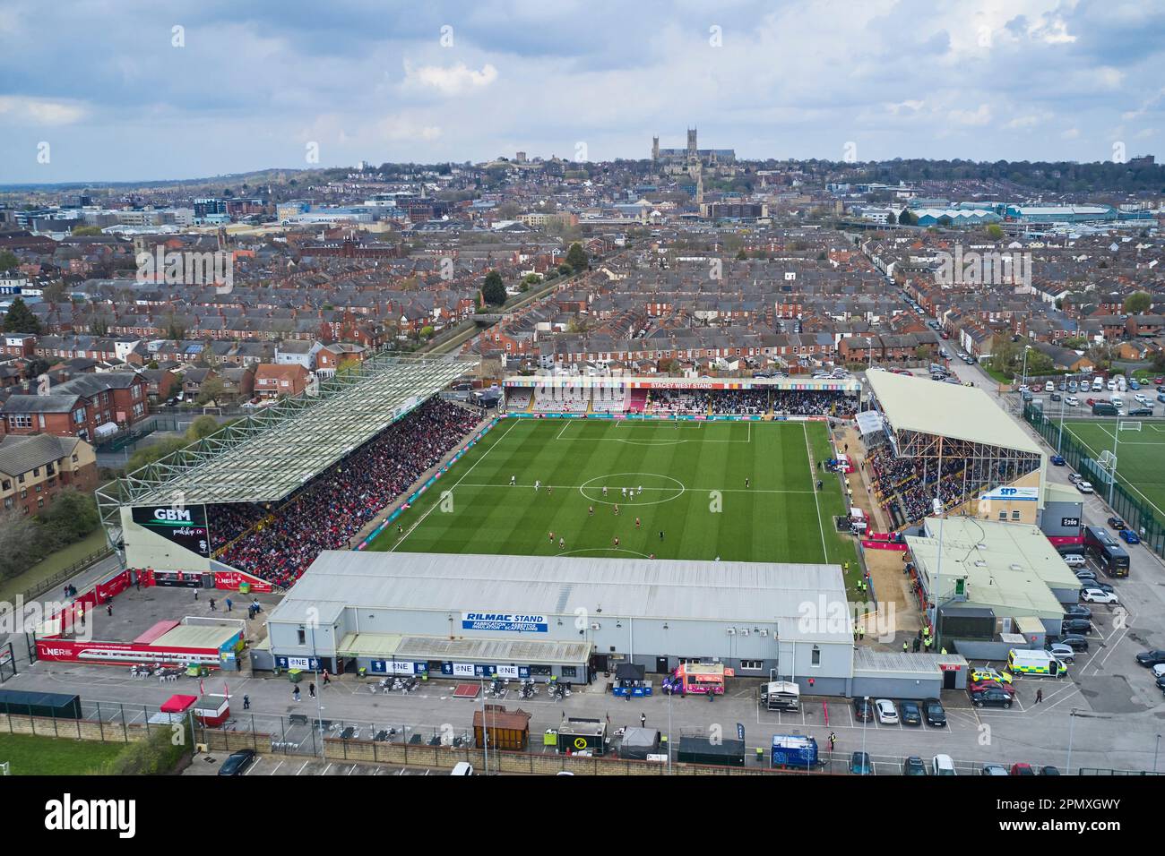 Lincoln UK. 15th Apr 2023. SINCIL BANK FOOTBALL GROUND Lincoln
