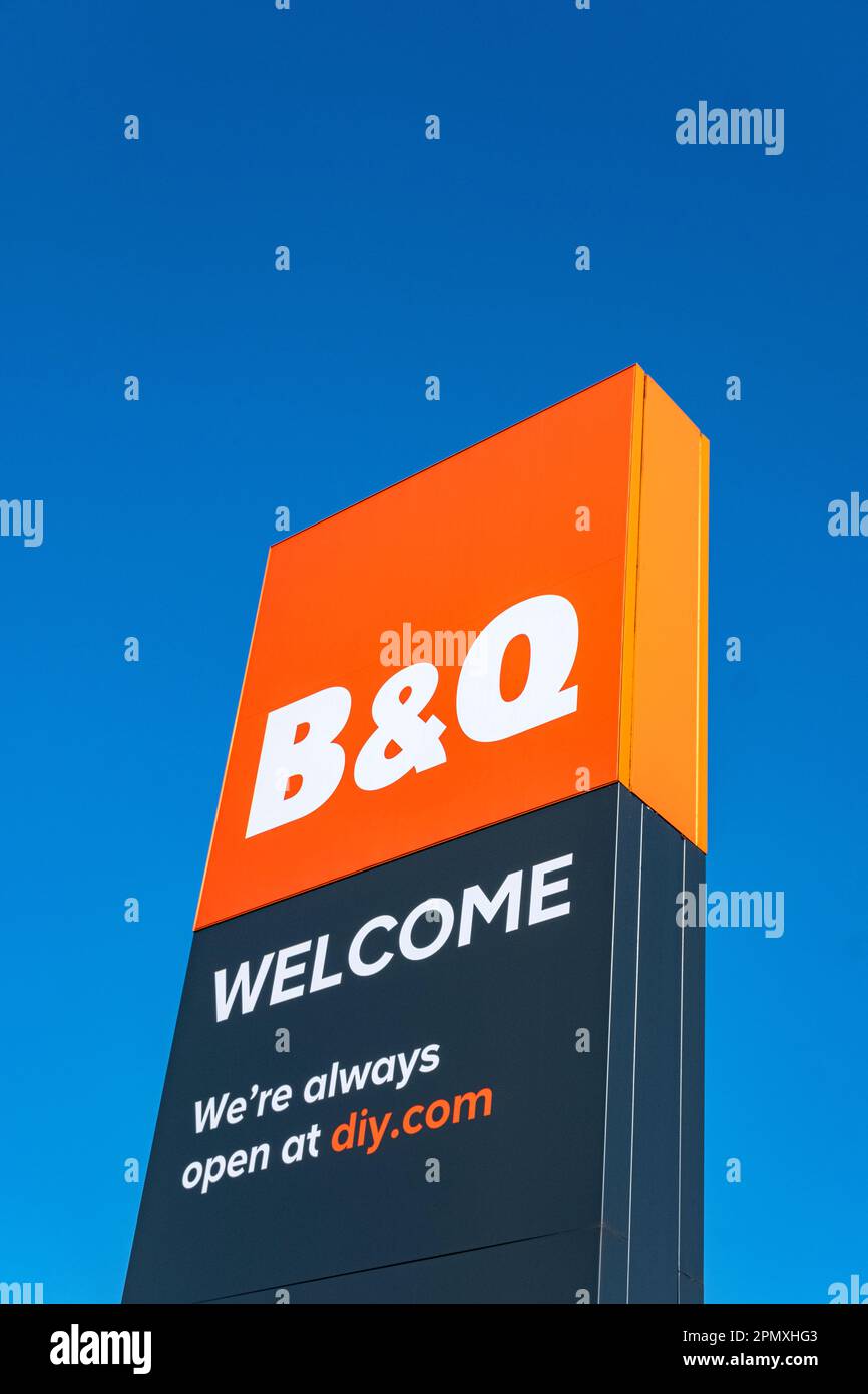 Close up of B&Q sign UK Stock Photo Alamy