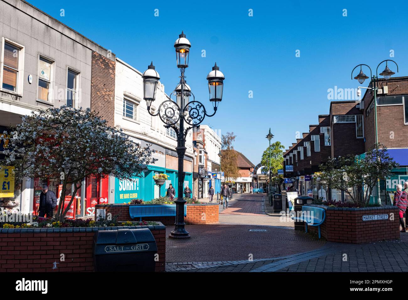 Market Street in town centre of Crewe Cheshire UK Stock Photo