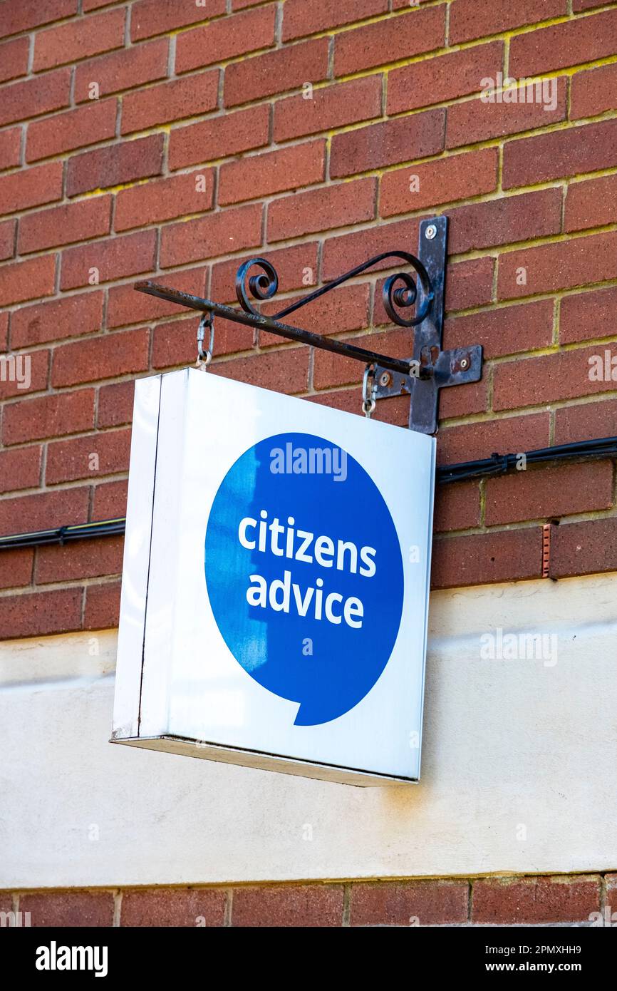 Citizens advice sign on outside wall UK Stock Photo