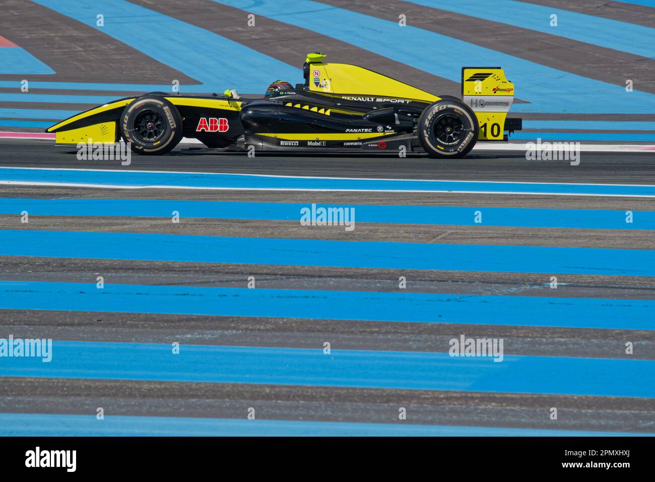 LE CASTELLET, FRANCE, April 8, 2023 : Ancient Formula One car on track during the fifth French Historic Grand Prix on Circuit Paul Ricard. Stock Photo