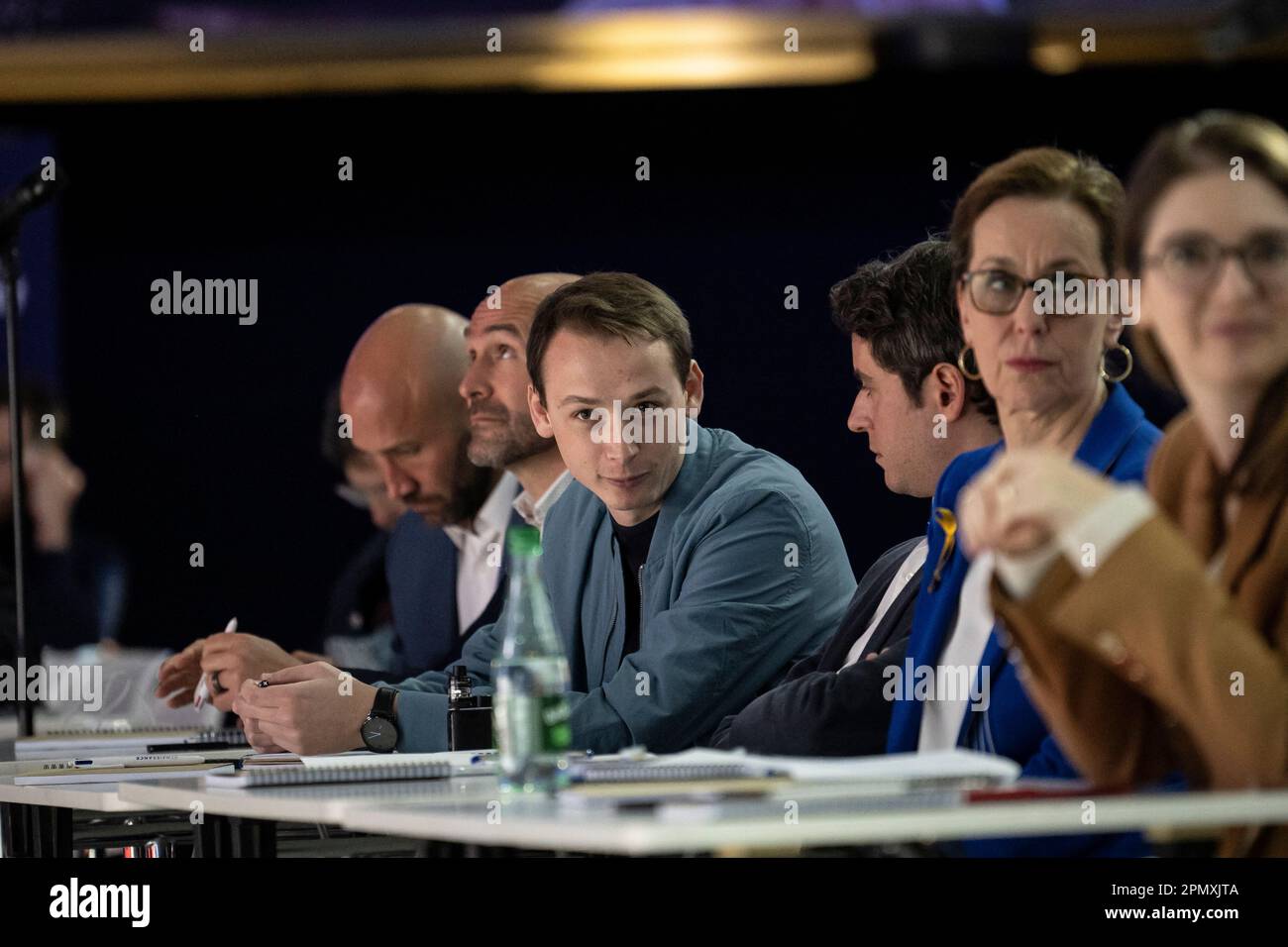 Ambroise Mejean and Gabriel Attal during the national Council of the Renaissance Presidential
