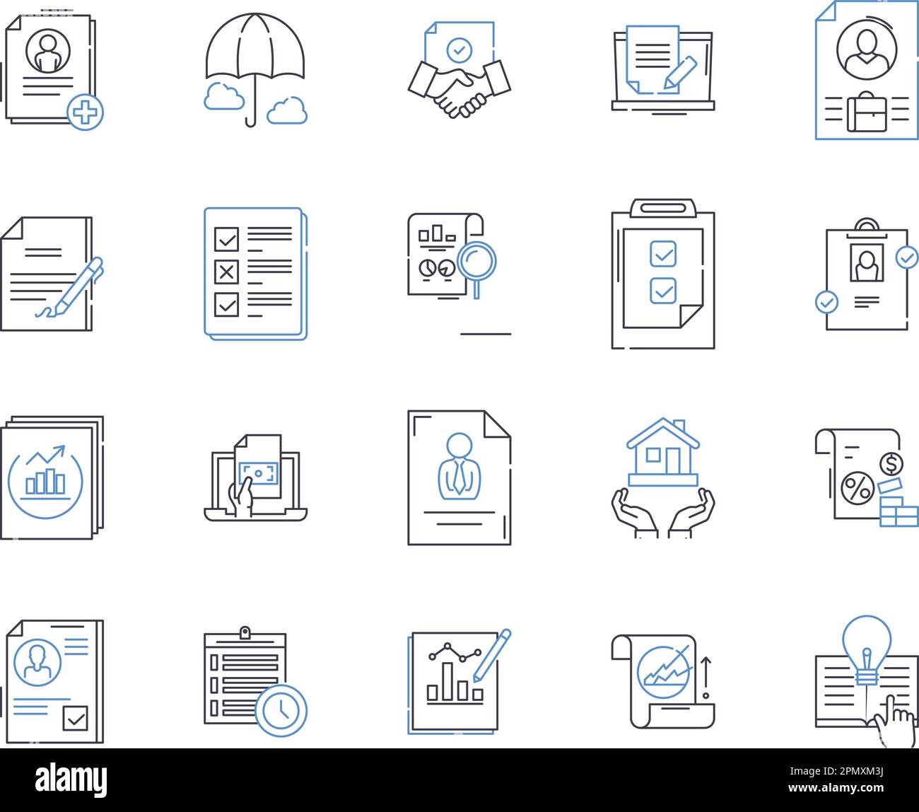 Insurance and law outline icons collection. Insurance, Law, Coverage