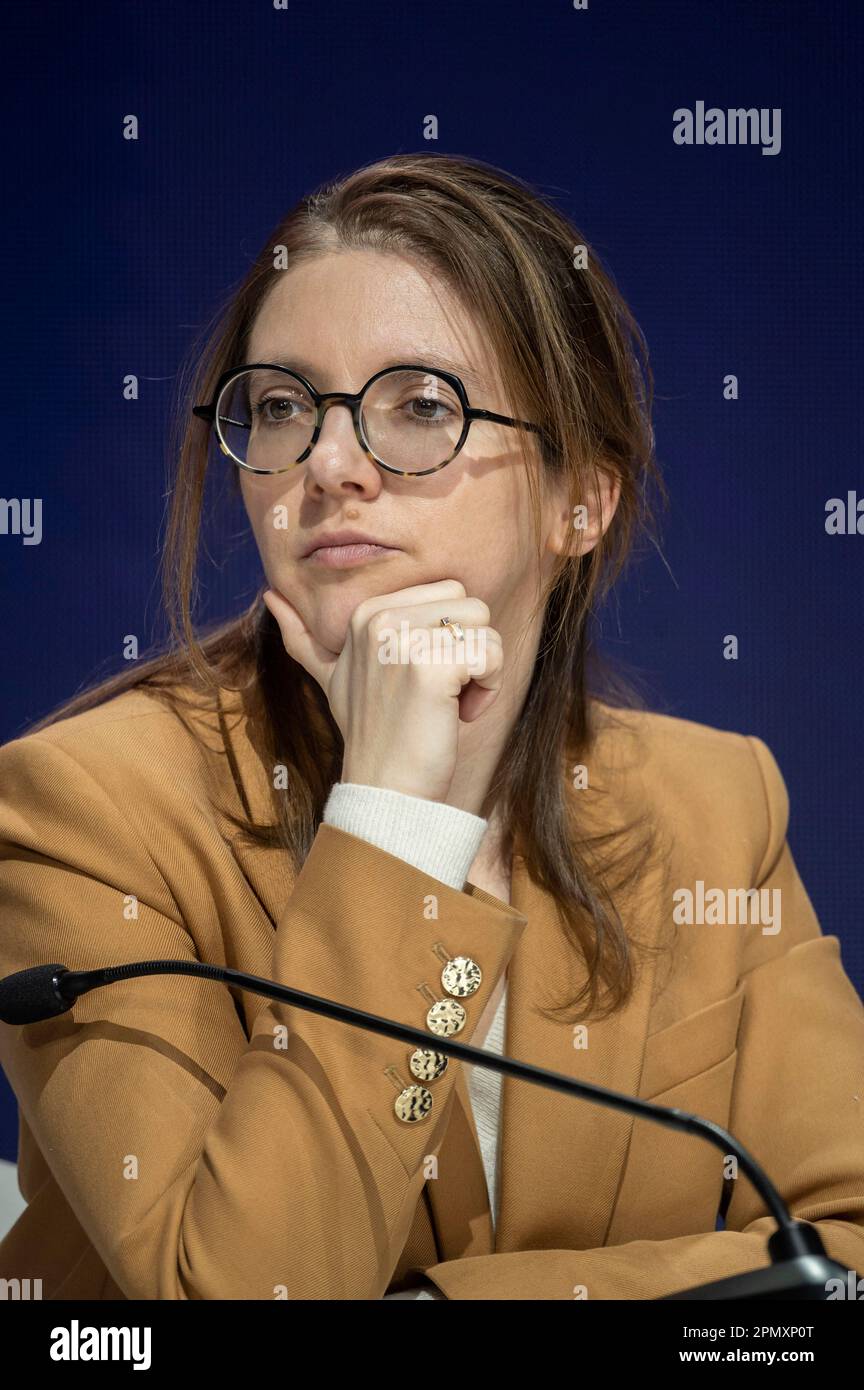 Paris, France. 15th Apr, 2023. Aurore Berger during the national Council of the Renaissance