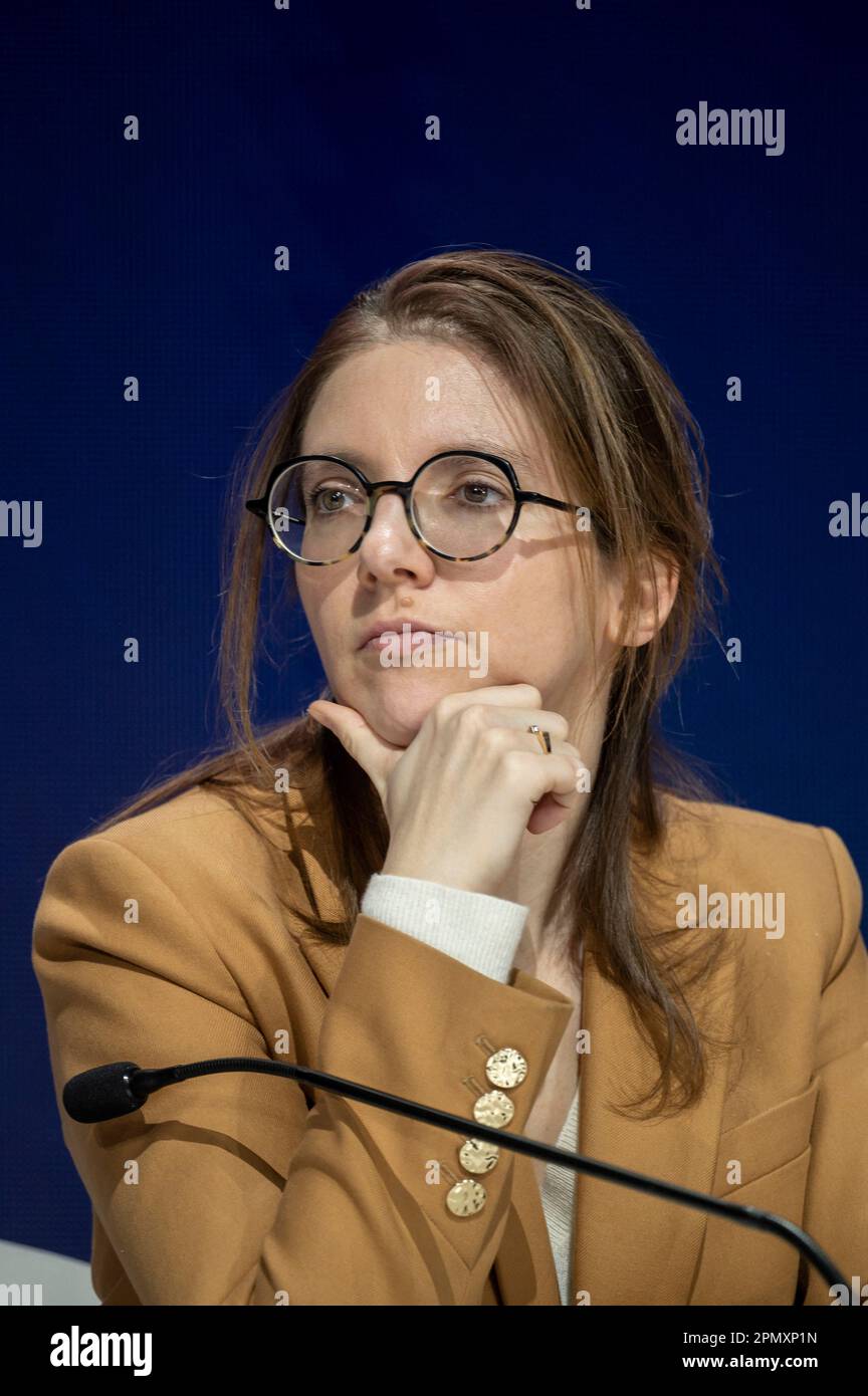 Paris, France. 15th Apr, 2023. Aurore Berger during the national Council of the Renaissance