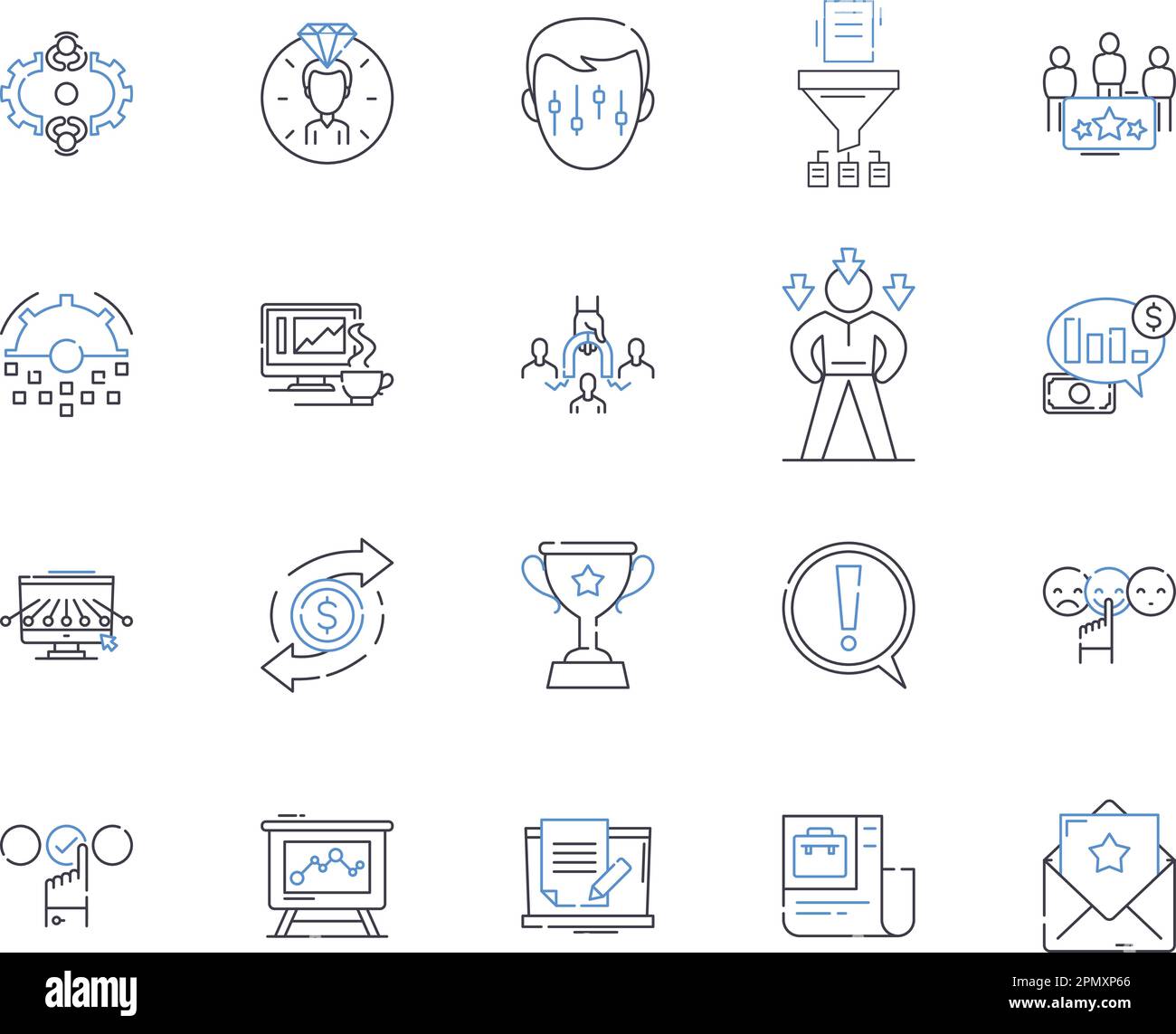 Corporation development outline icons collection. Corporation