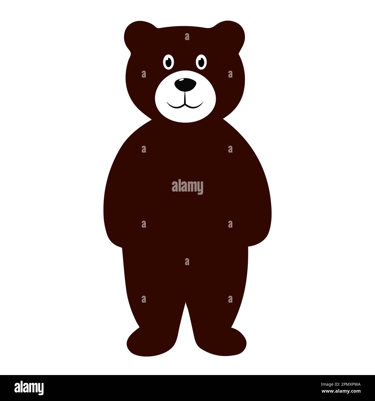 Cute cartoon bear isolated on a white background. Vector illustration