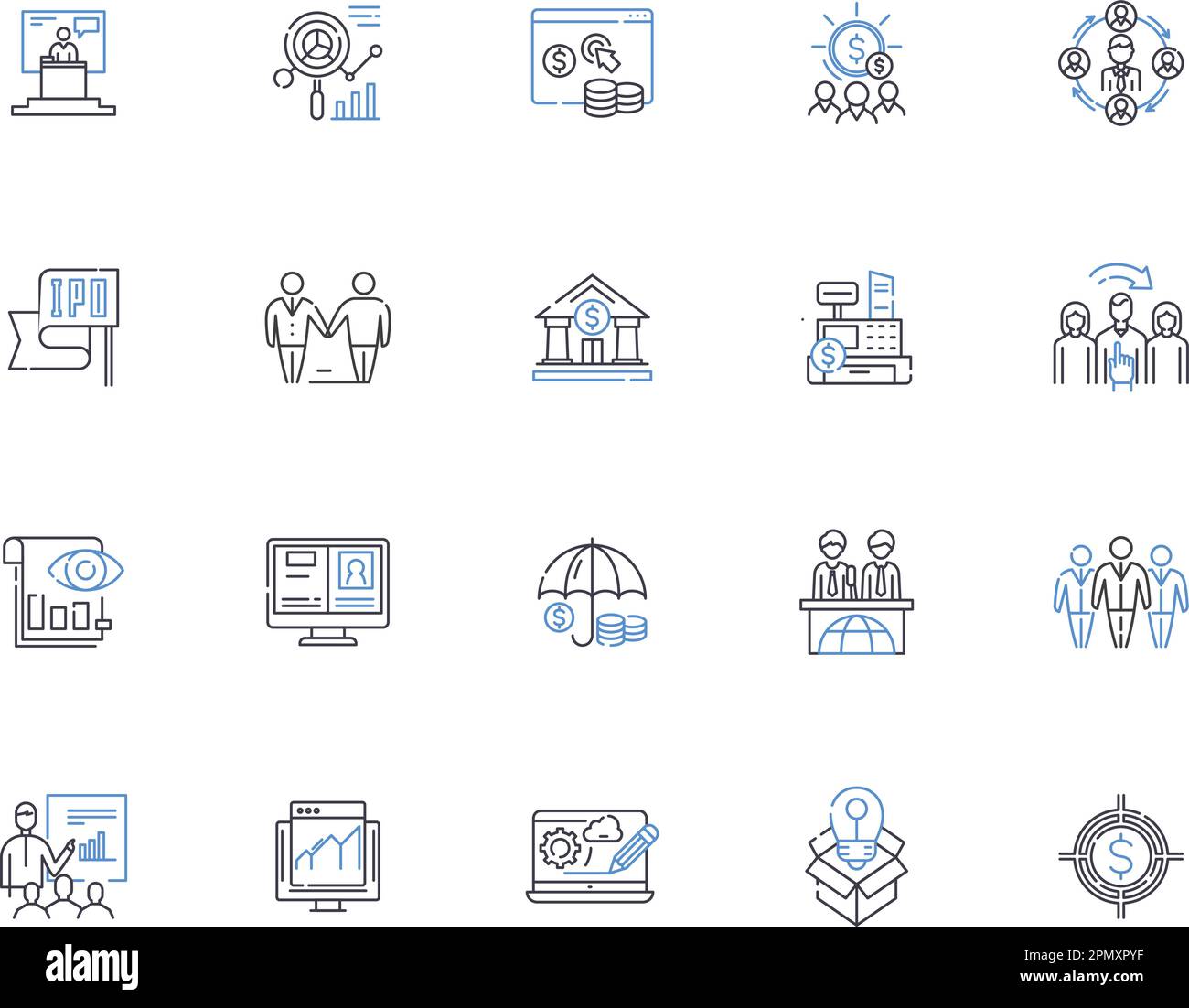 Wealth Management Outline Icons Collection. Wealth, Management ...