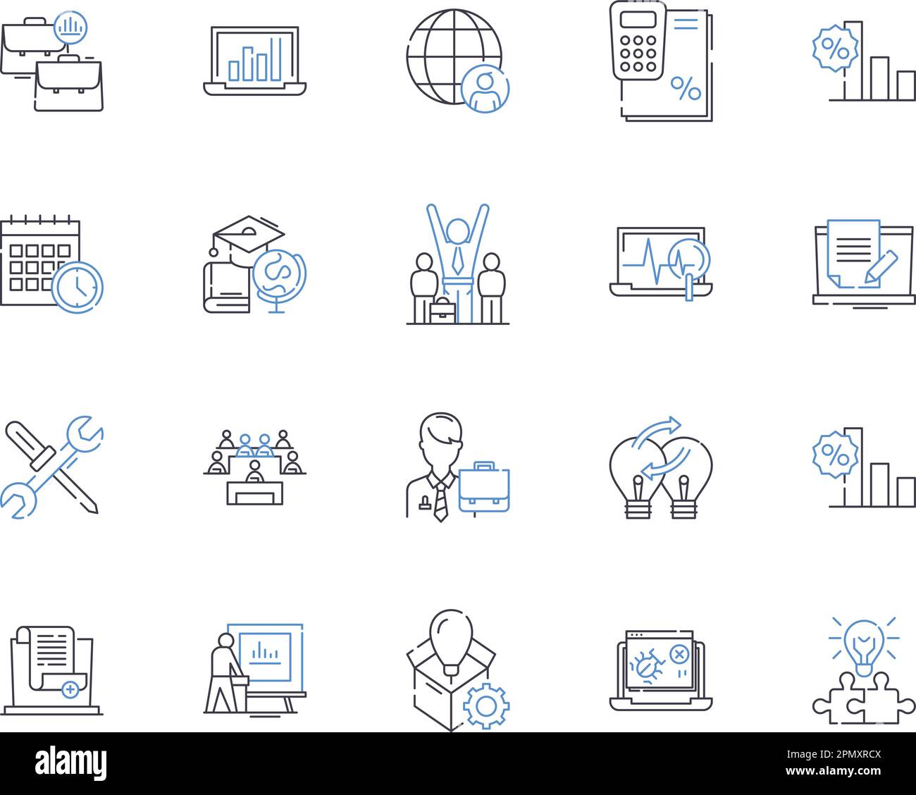 Organizational culture outline icons collection. Organizational ...