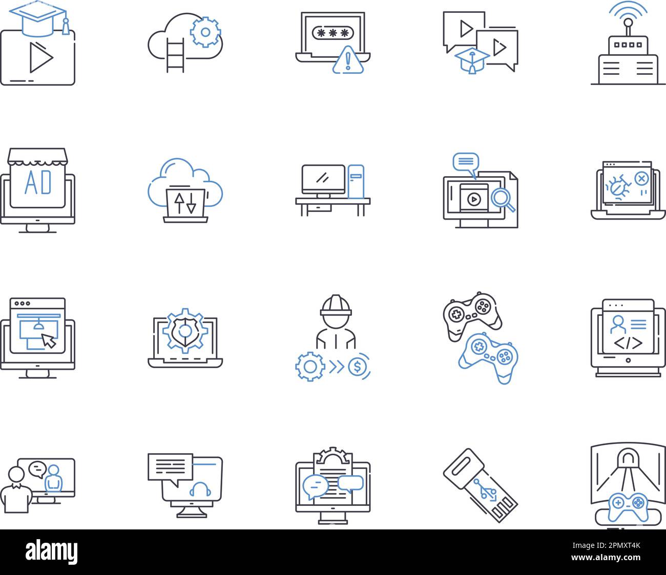 Digital devices outline icons collection. Digital, Devices, Technology ...