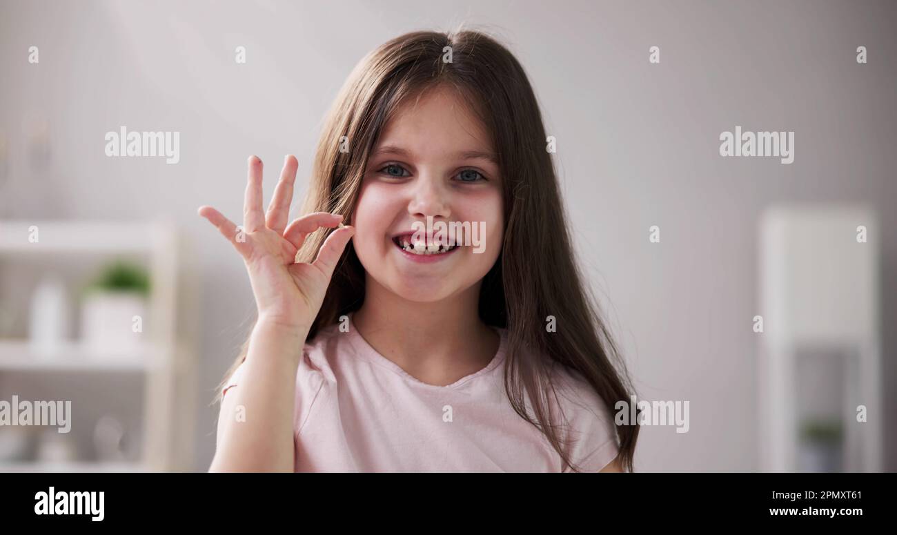Kid With Milk Teeth. Child Without Tooth Stock Photo - Alamy