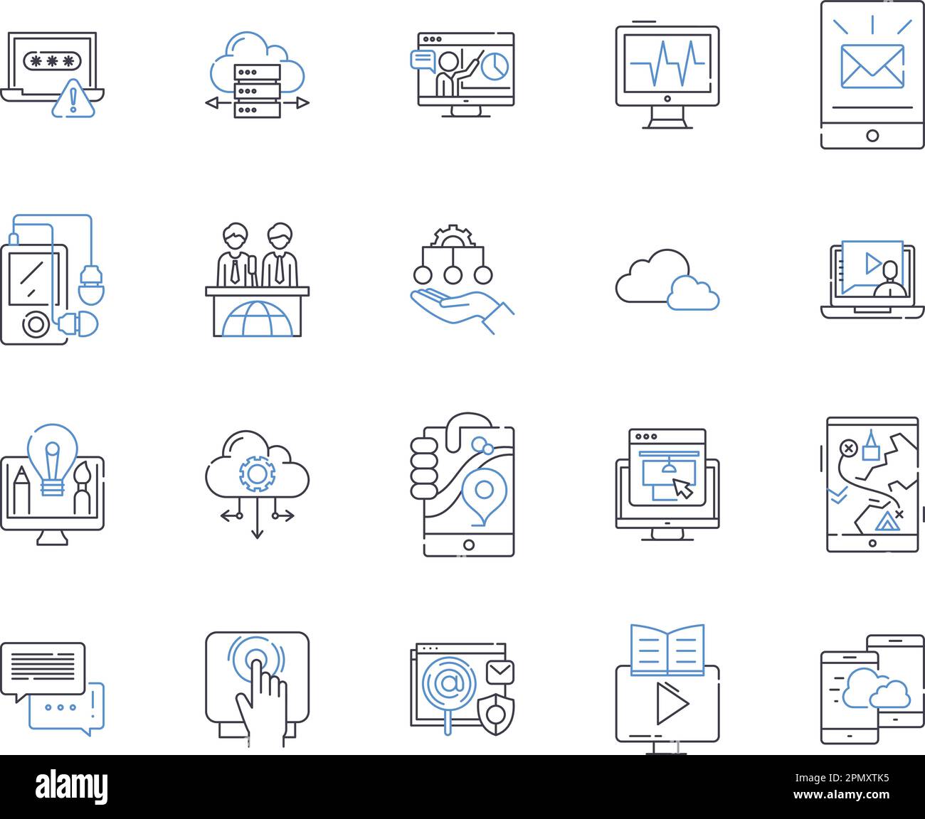 Digital analytics outline icons collection. Digital, Analytics, Data ...