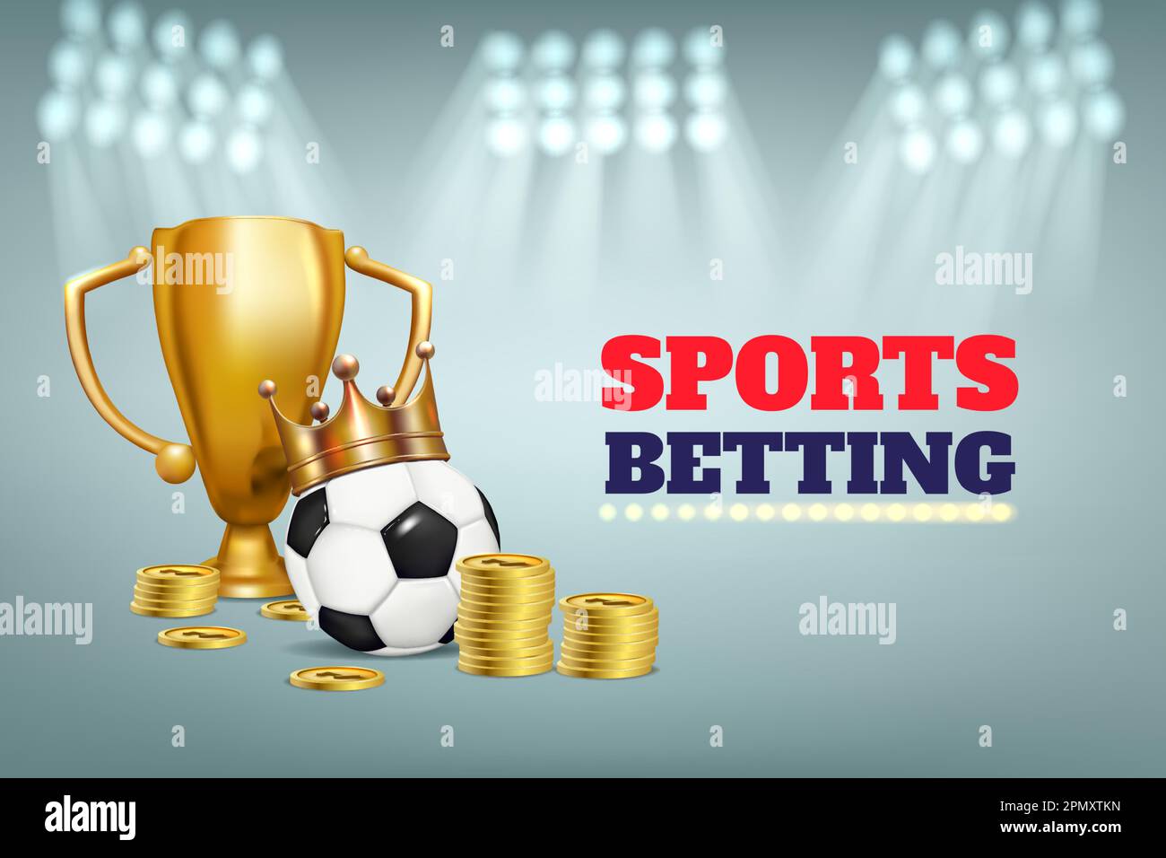 Socccer concept. Sports betting on football. Design for a
