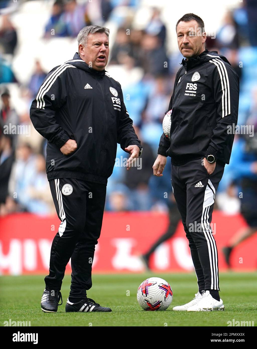 Leicester City first team coaches Craig Shakespeare (left) and John
