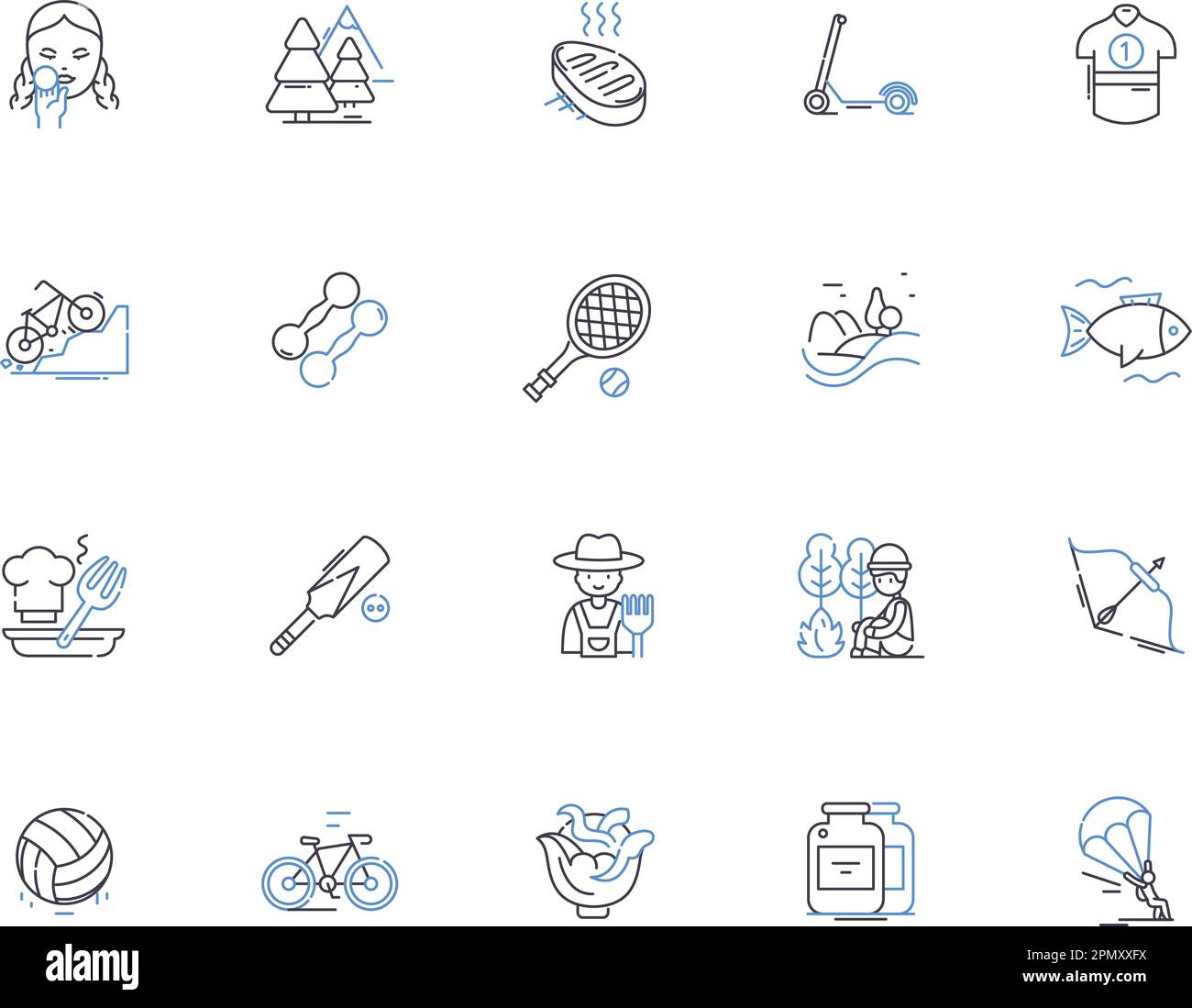 Healthy life outline icons collection. Healthy, Life, Diet, Exercise ...