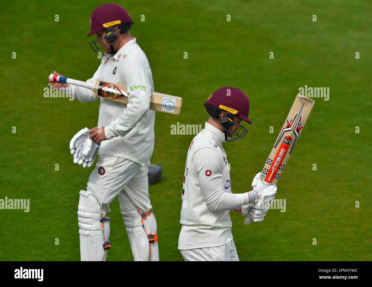 NORTHAMPTON, ENGLAND April 15 2023 Josh Cobb on Northampton leaves