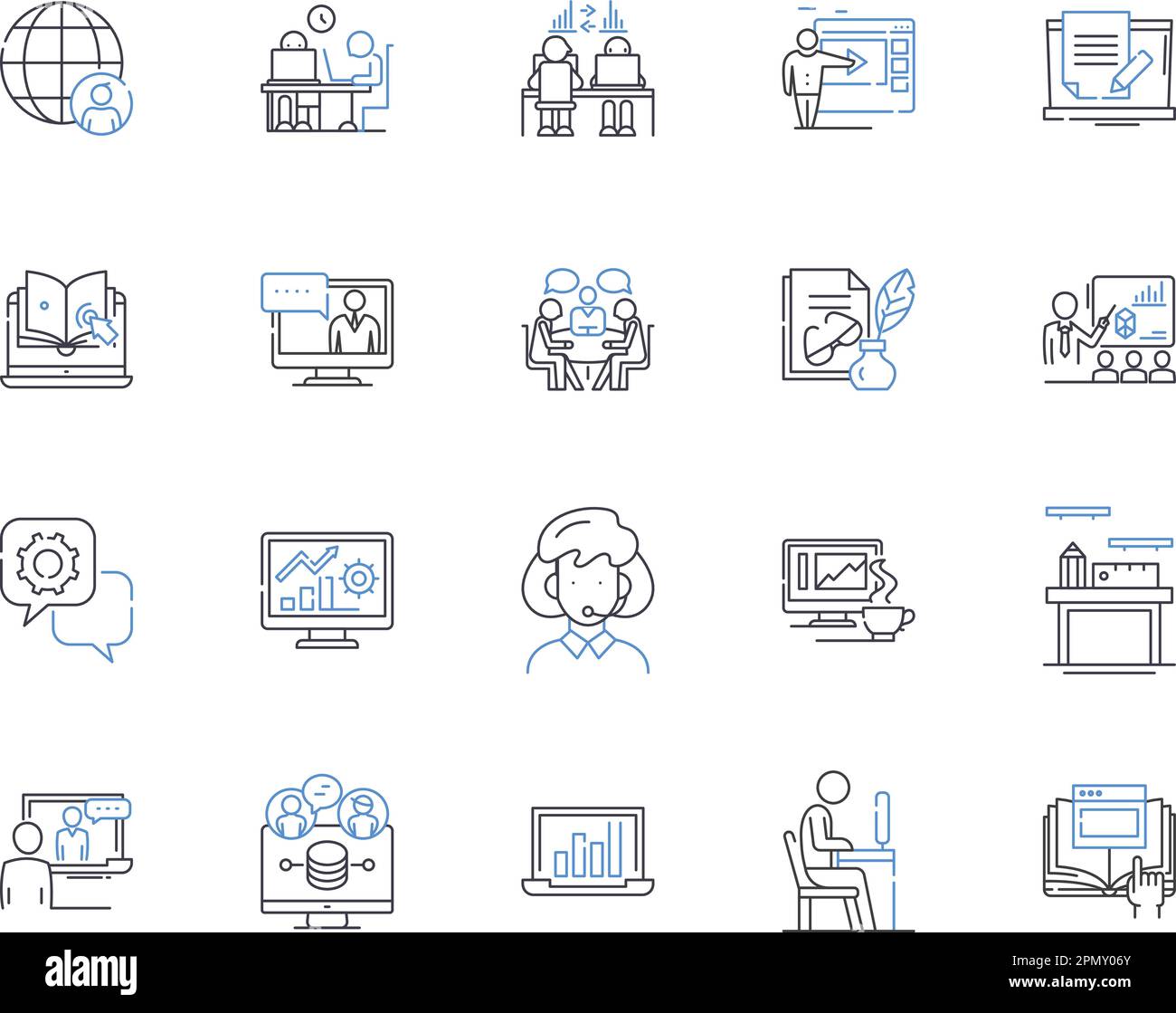 Workflow and career outline icons collection. career, workflow, jobs ...