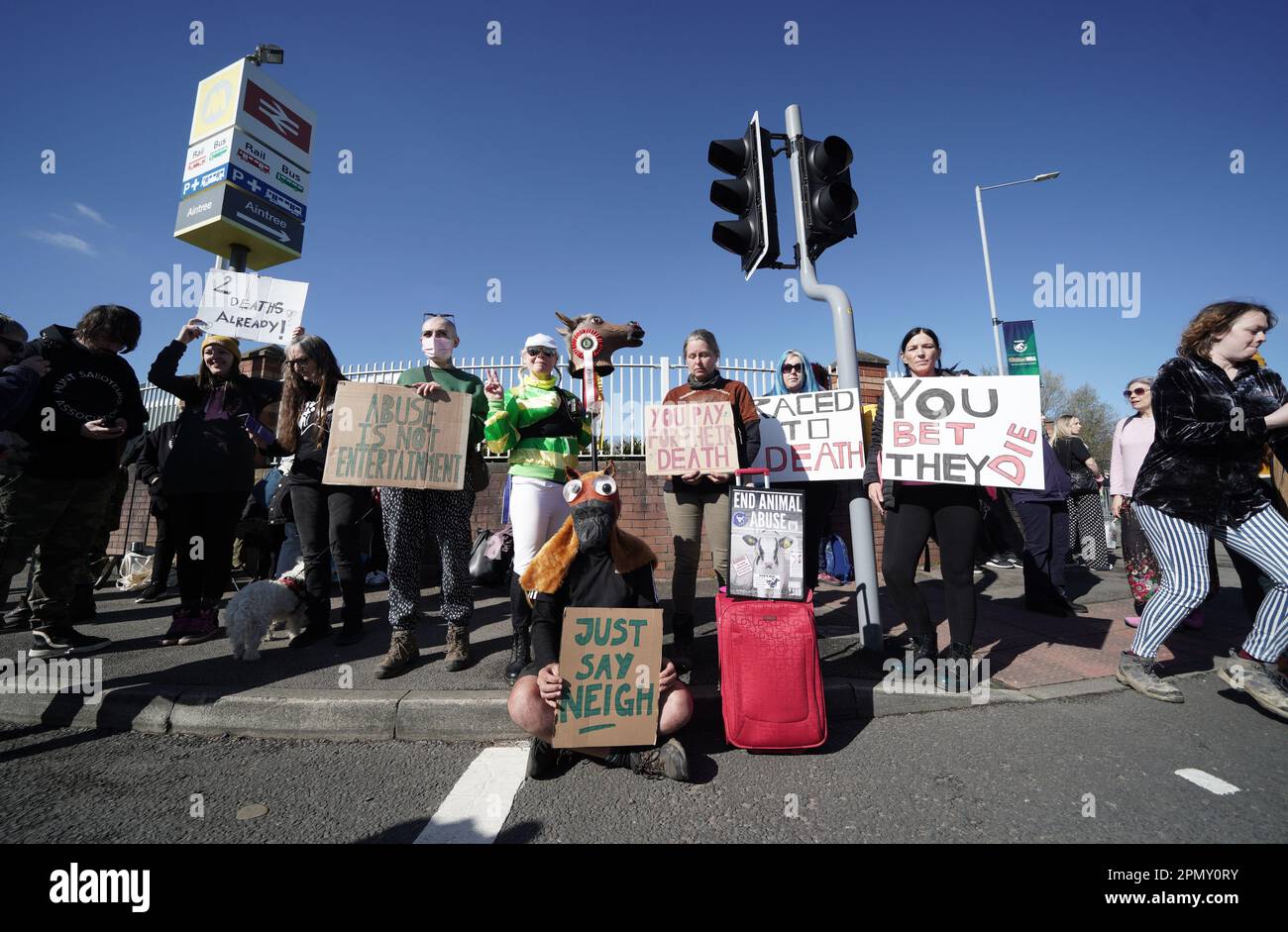 Animal Rising activists outside the gates ahead of day three of the ...