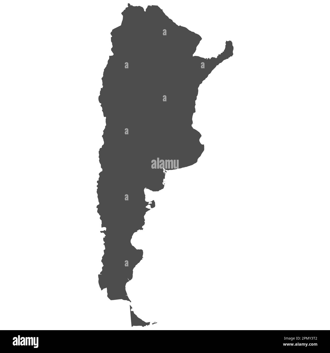 High detailed isolated map - Argentina Stock Vector