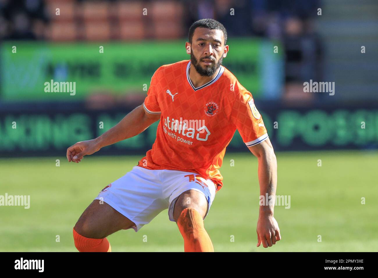 Keshi Anderson 10 of Blackpool during the Sky Bet Championship match