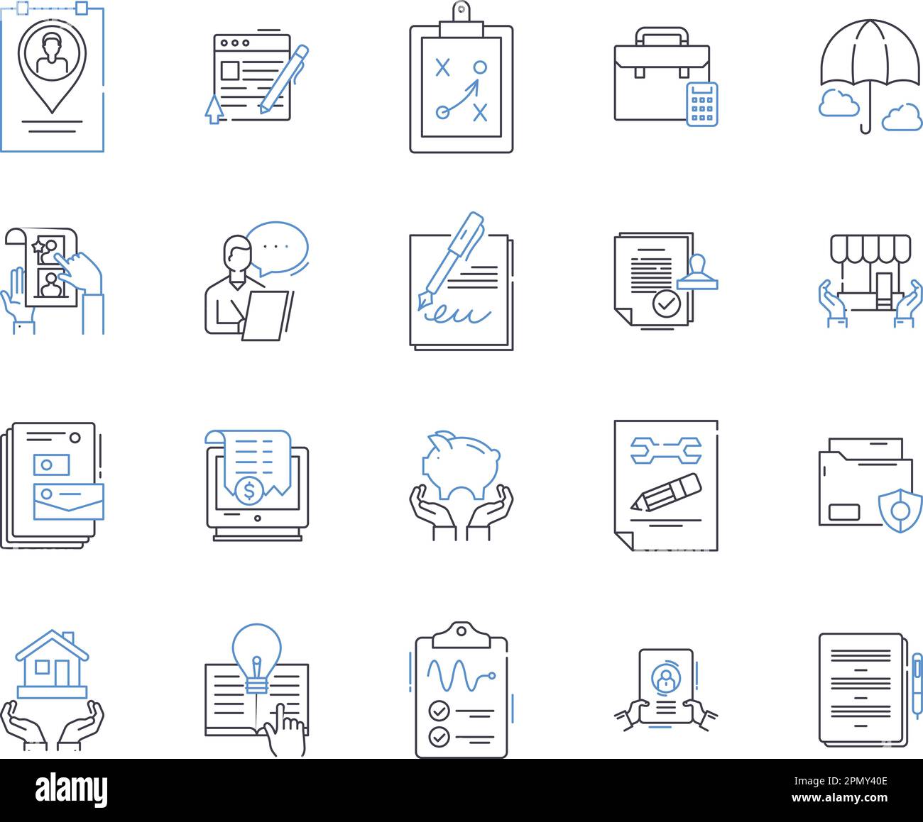 Insurance and laegal outline icons collection. Insurance, Legal