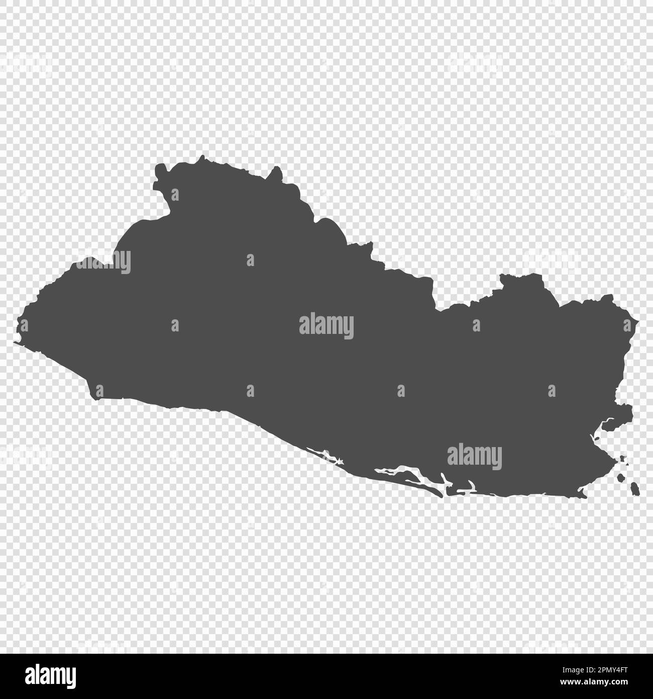 High detailed isolated map - El Salvador Stock Vector