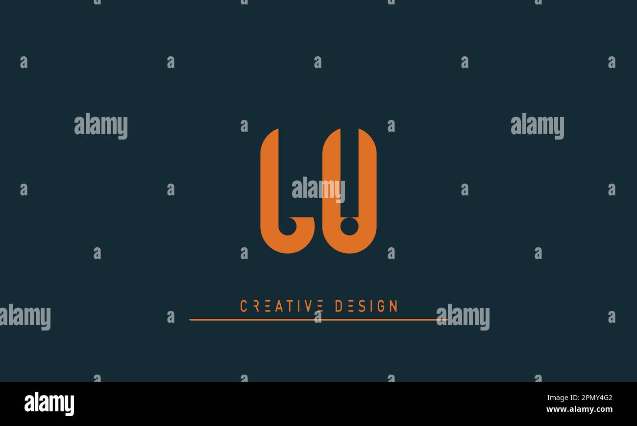Alphabet letters Modern Creative logo LU , UL Stock Vector