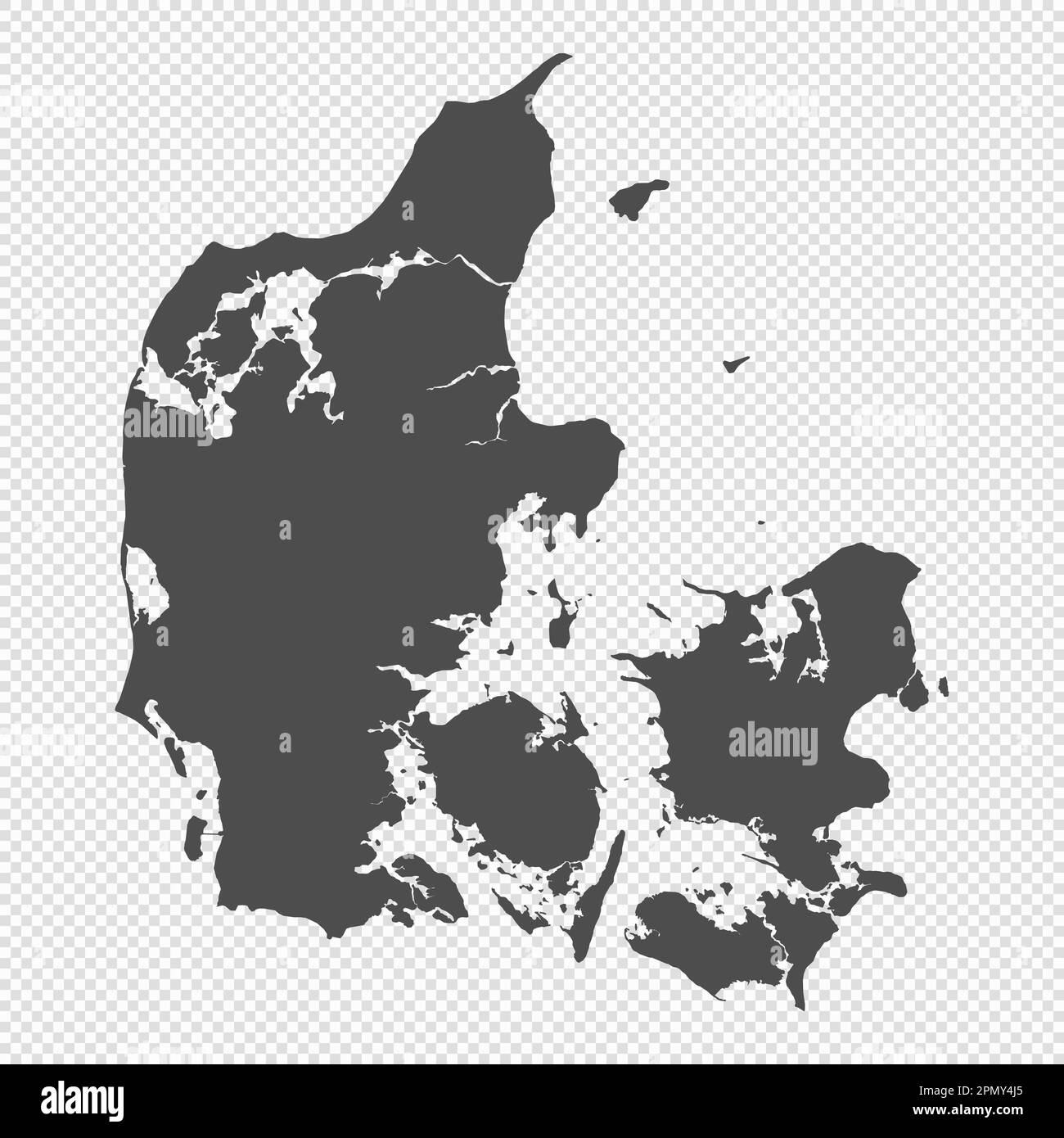 High detailed isolated map - Denmark Stock Vector