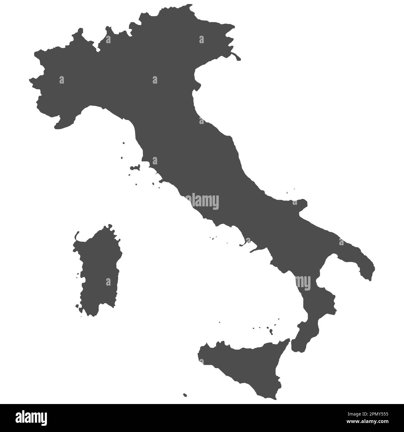 High detailed isolated map - Italy Stock Vector