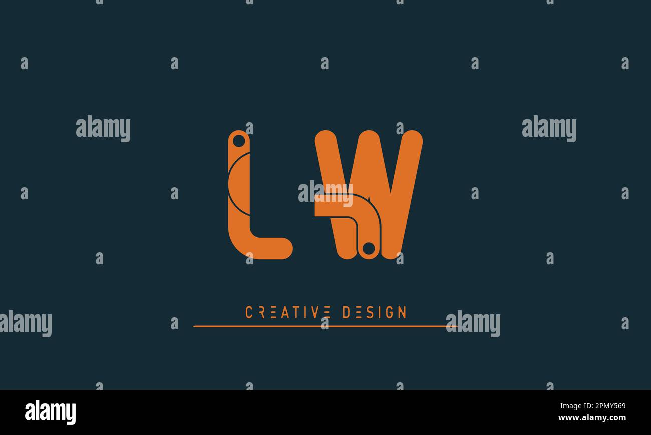 Alphabet letters Modern Creative logo LW , WL Stock Vector