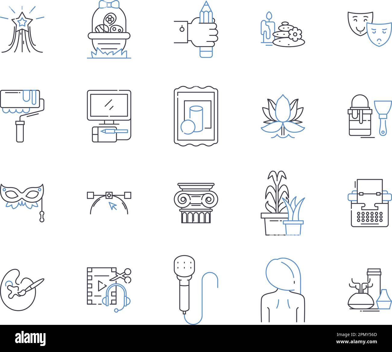 Creative people outline icons collection. Inventive, Artistic, Original ...