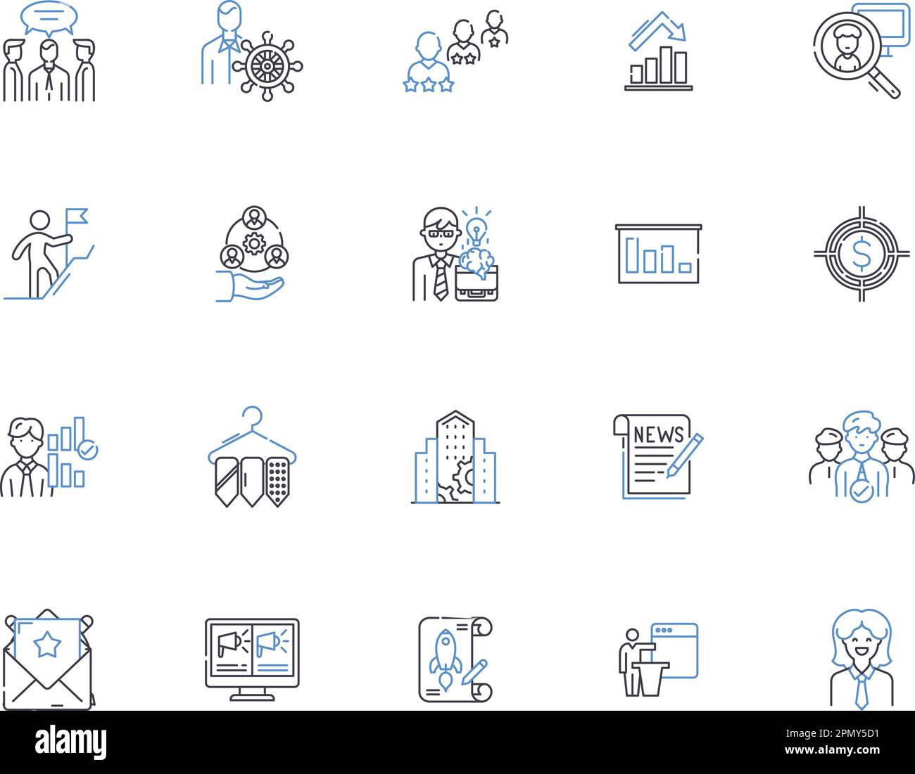 Digital leadership outline icons collection. Digital, Leadership, Transformation, Technology, Strategies, Digitalization, Management vector and Stock Vector