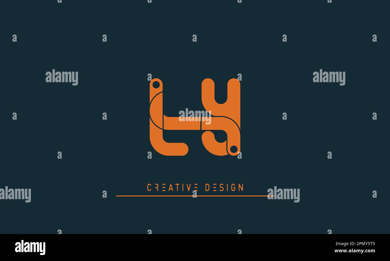 Alphabet letters Modern Creative logo LY , YL Stock Vector