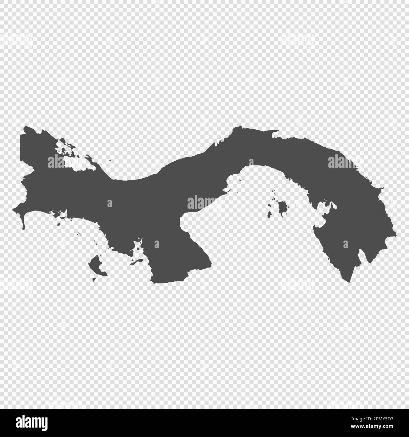 High detailed isolated map Panama - High Detailed Isolated Map Panama 2PMY5TG 