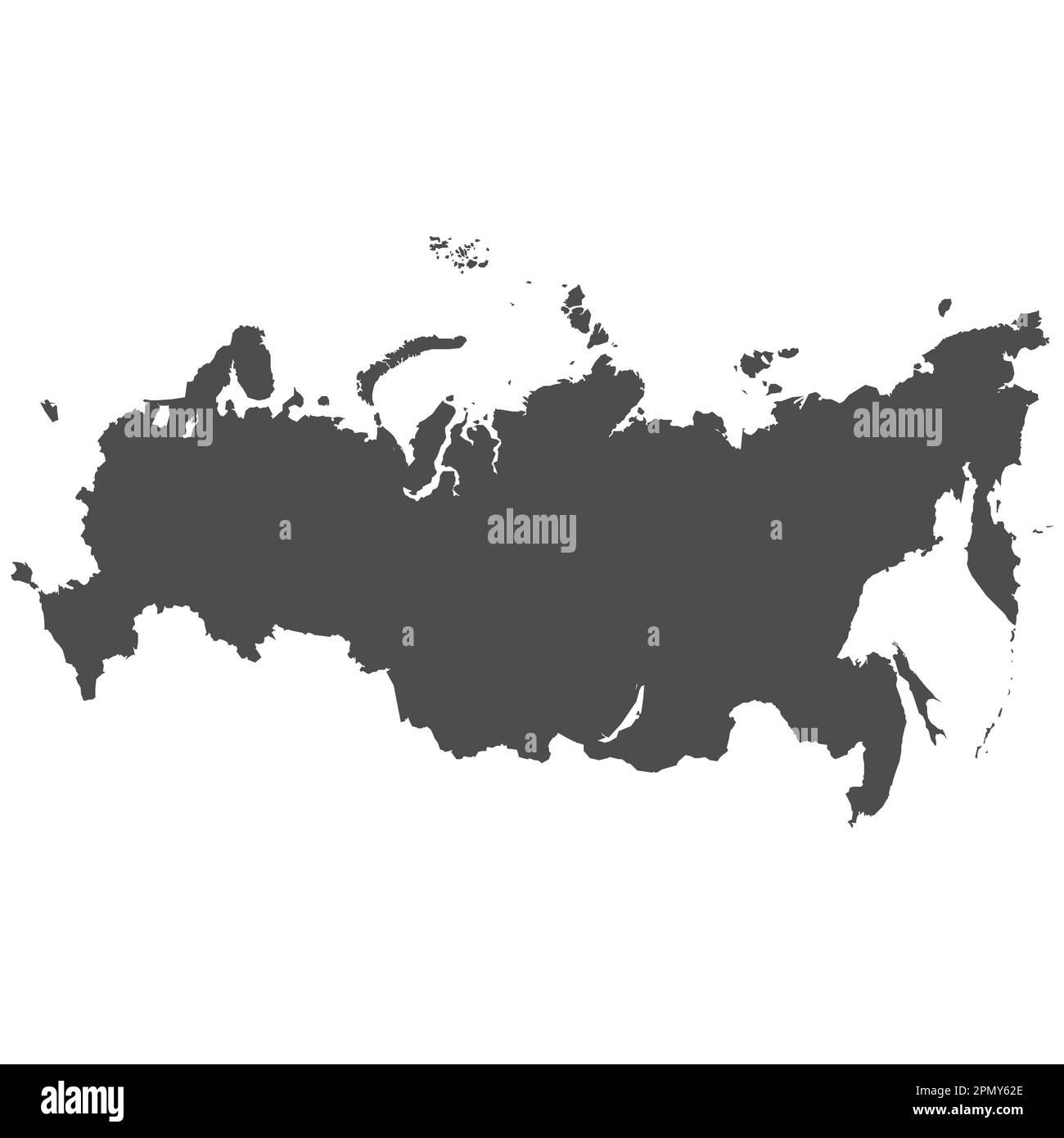 High detailed isolated map - Russia Stock Vector