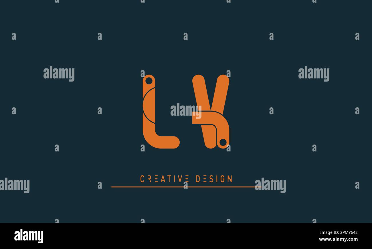 Alphabet letters Modern Creative logo LV , VL Stock Vector