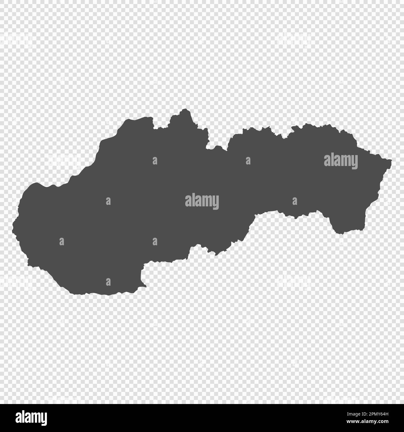 High detailed isolated map - Slovakia Stock Vector