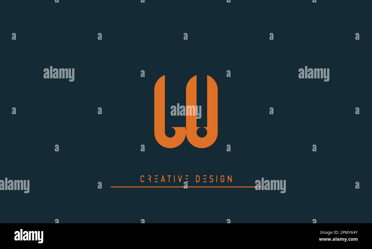 Alphabet letters Modern Creative logo LU , UL Stock Vector