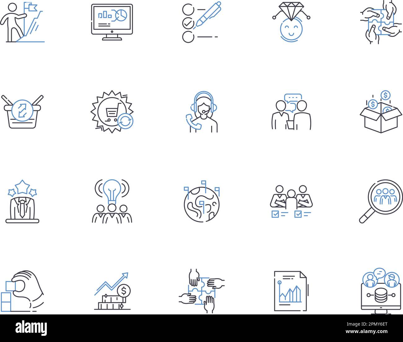 Project management outline icons collection. Planning, Scheduling