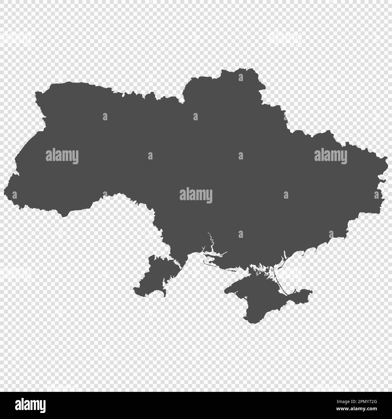 High detailed isolated map - Ukraine Stock Vector
