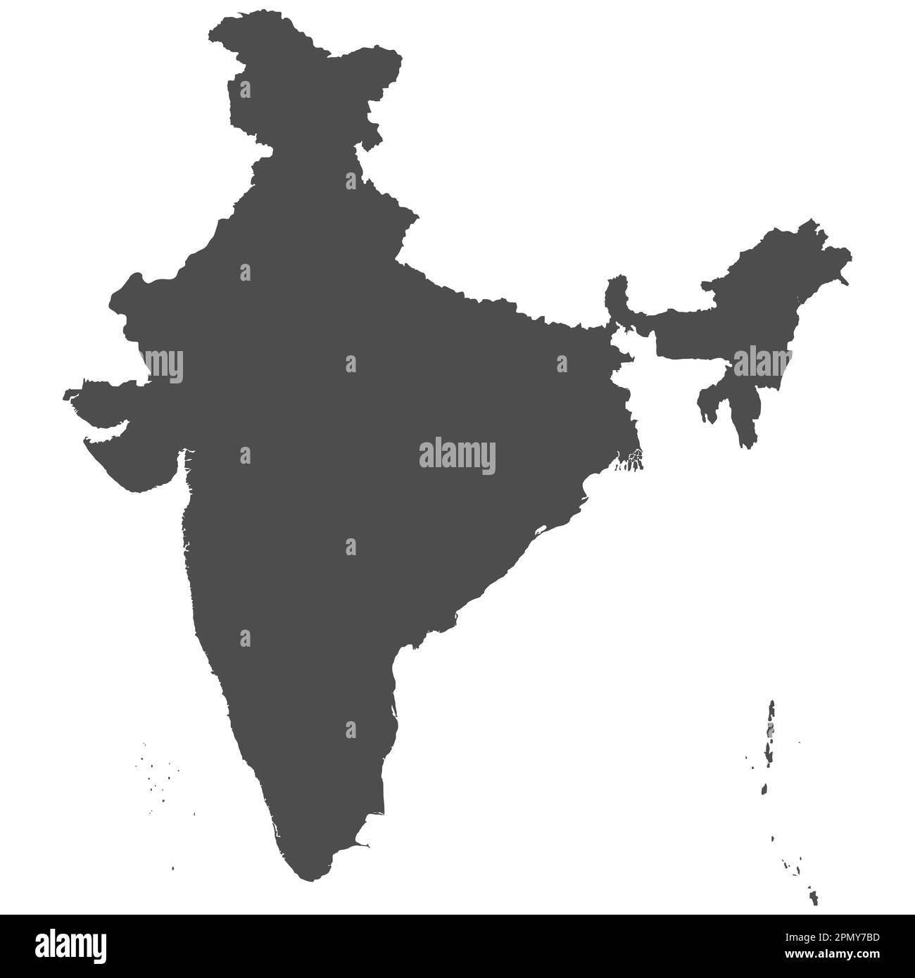 High detailed isolated map - India Stock Vector